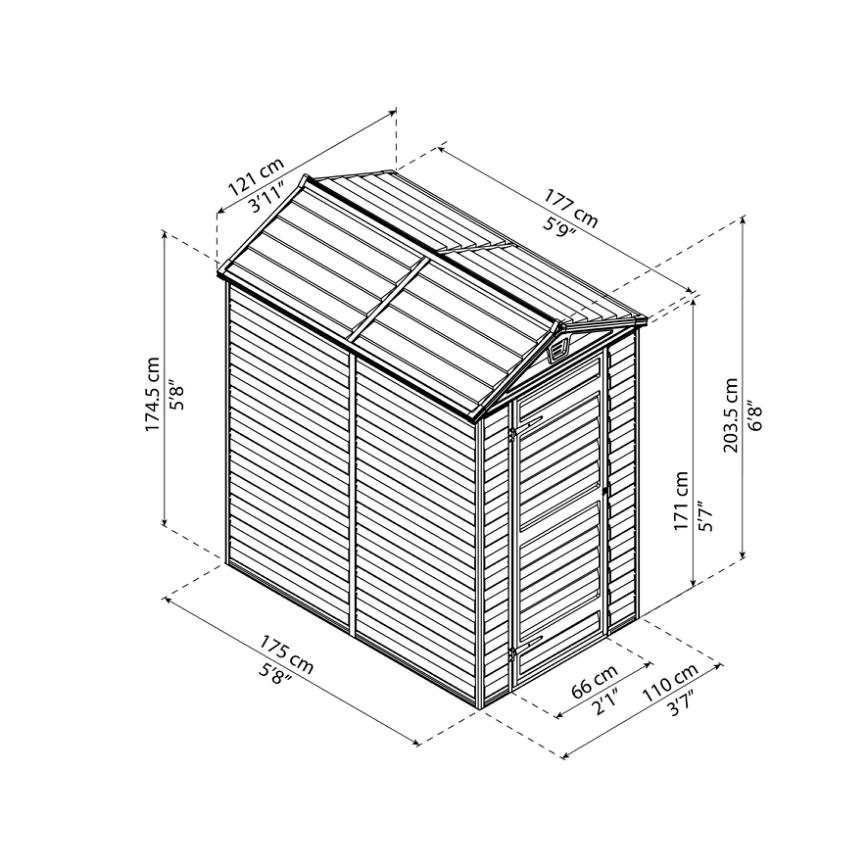 Skjul, SKYLIGHT 2,1 m2, midnattgrå